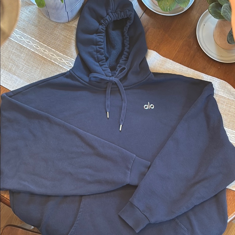 ALO Yoga Men's Navy Hoodie Large